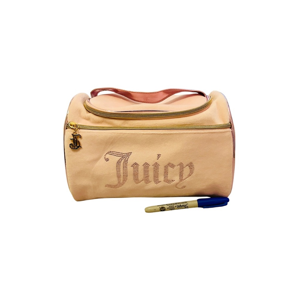 Juicy Couture Light and metallic Pink Studded Logo Cosmetic Case
